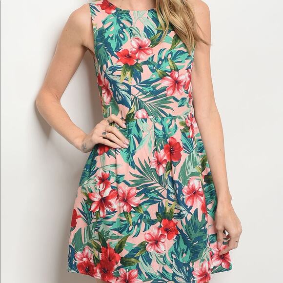 Floral Print Dress Skater - Picture 2 of 7